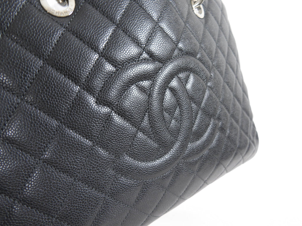 Chanel XL Black Caviar Leather Large GST Grand Shopping Tote Bag SHW