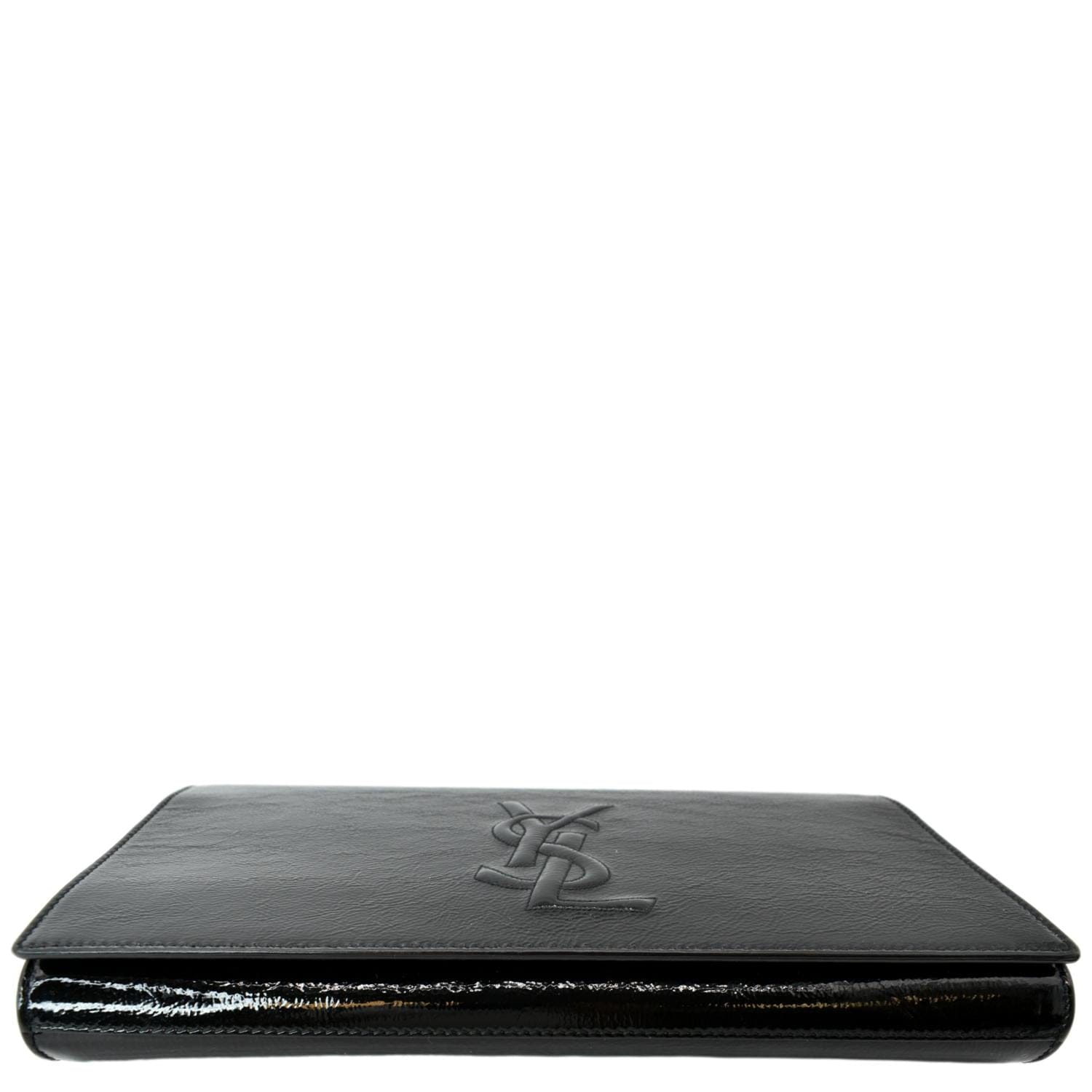 YVES SAINT LAURENT Belle de Jour Leather Clutch Bag Black