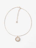 Chanel CC Medallion Necklace Light Gold Base Metal
