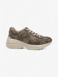 Gucci Rhyton Sneakers Beige  / Brown Canvas EU 37.5 UK 4.5