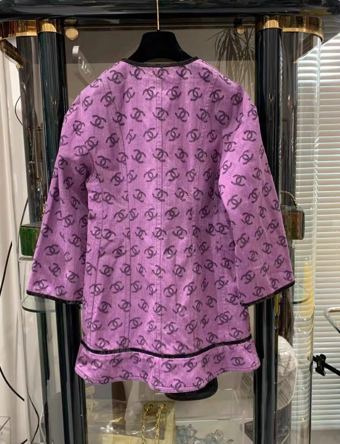 Chanel 22SS purple & black denim dress size 36 Brand New with tags