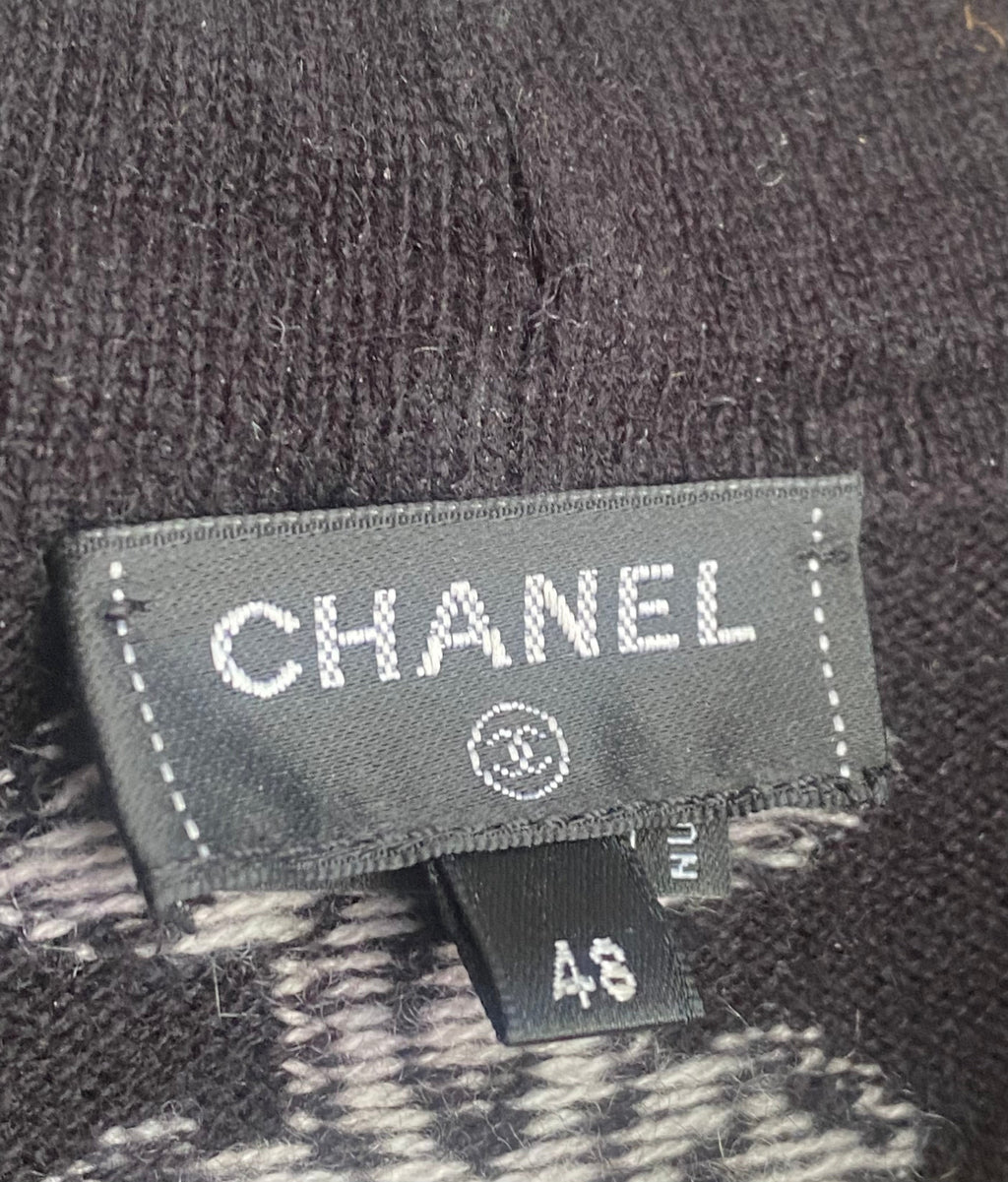Chanel 2022 Cashmere Lucky Symbols Zip Hoodie Sweater - FR48 / XL