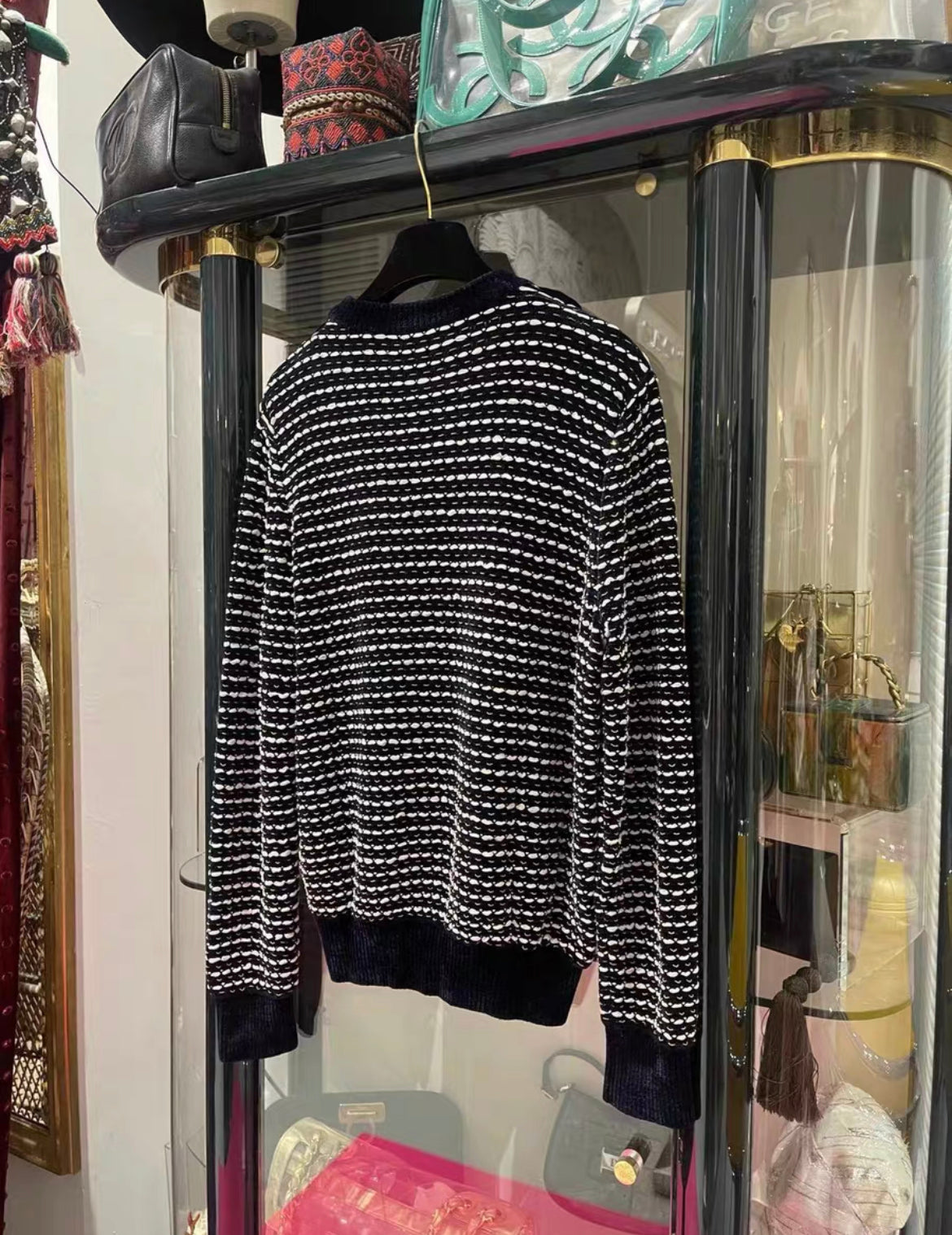 Chanel 20K Navy Blue, White & Gold Pullover size 38 brand new with tags