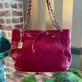 CHANEL Red Vintage Shopping Tote
