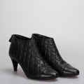 Chanel Black Leather Boots with CC Logo 34