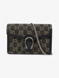 Gucci Dionysus Chain Wallet Black / GG Supreme / Ivory Denim