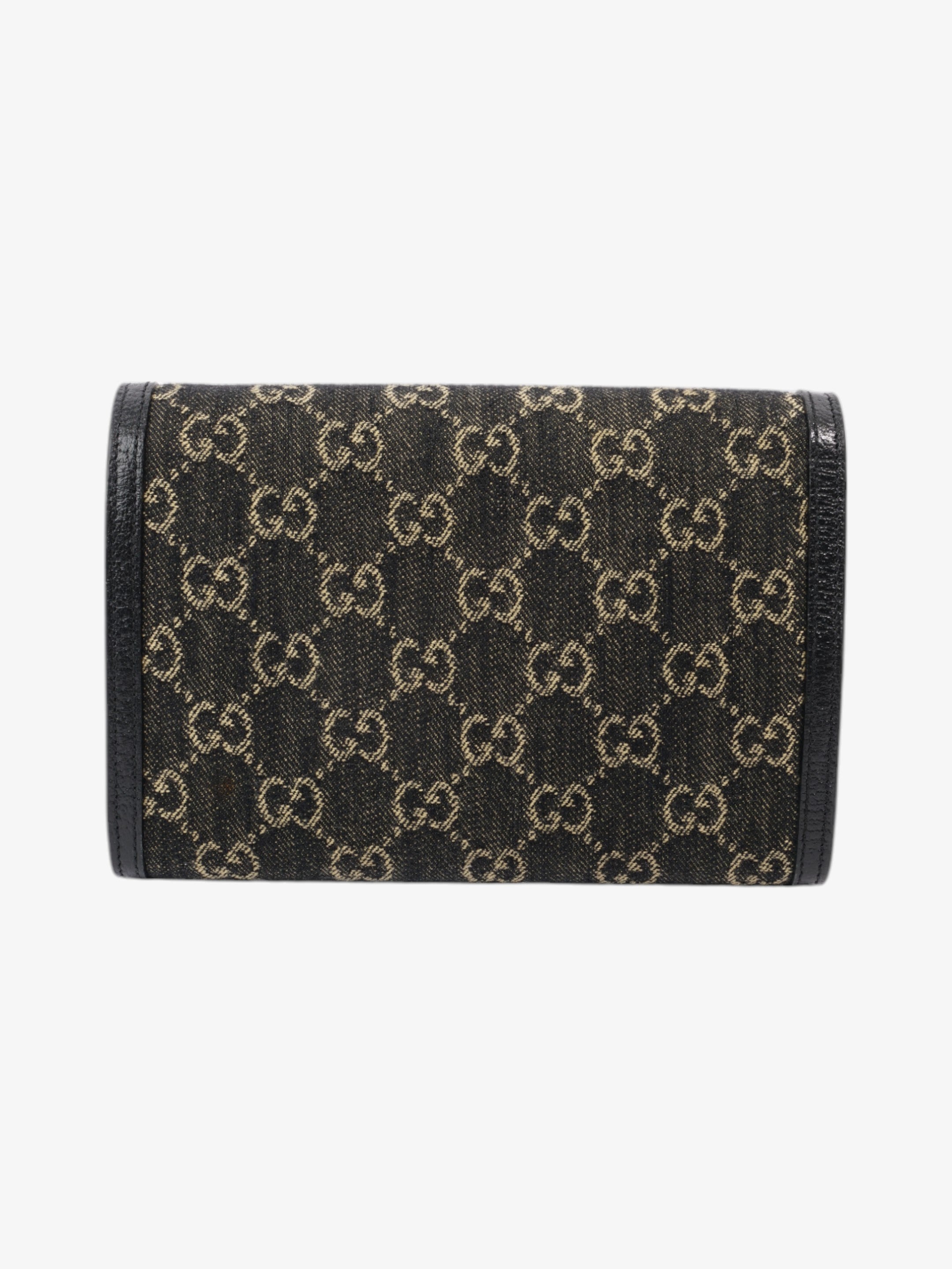 Gucci Dionysus Chain Wallet Black / GG Supreme / Ivory Denim