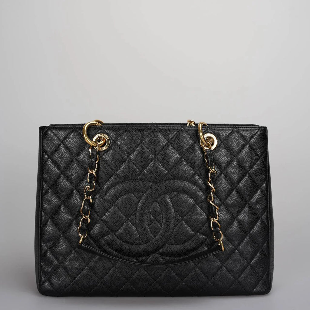Chanel Black Grand Shopping Tote Black GST Bag in Cavier 2012-2013