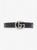 Gucci GG Marmont Wide Belt Black Leather 95cm 38mm