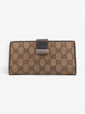 Gucci Continental Wallet Beige And Ebony GG Supreme Canvas