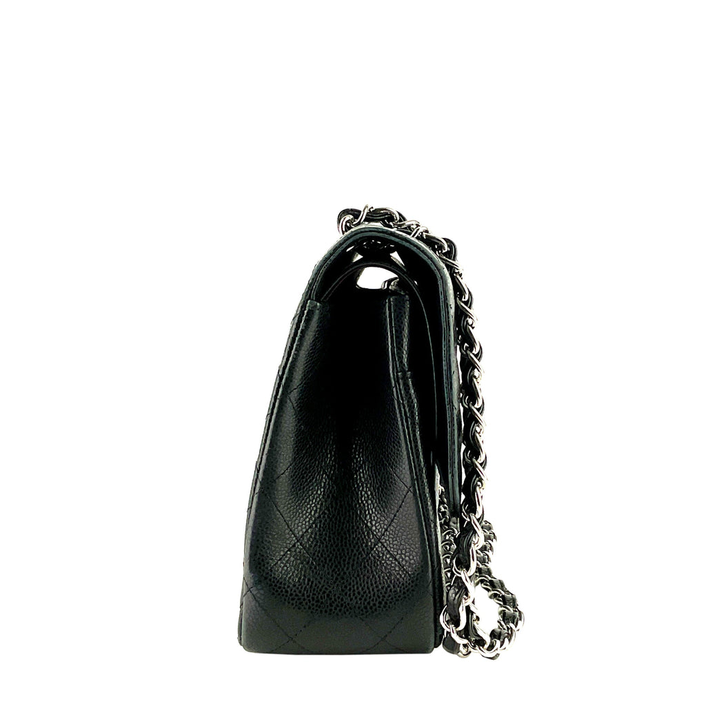 Chanel Double Flap Quilted Caviar Leather Bag