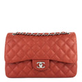 Chanel Double Flap Quilted Caviar Leather Bag