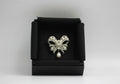 Chanel C20B Imitation Pearl Bow Brooch