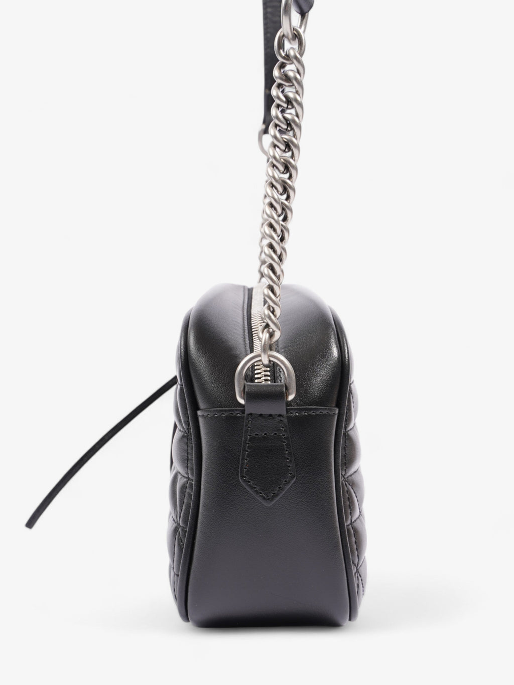Gucci Marmont Zip Black Matelasse Leather Small