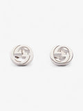 Gucci Interlocking Earrings Silver Silver Sterling