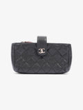Chanel Interlocking CC Logo Coin Purse Black Caviar Leather