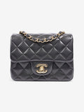 Chanel Classic Square Flap Black Lambskin Leather Mini