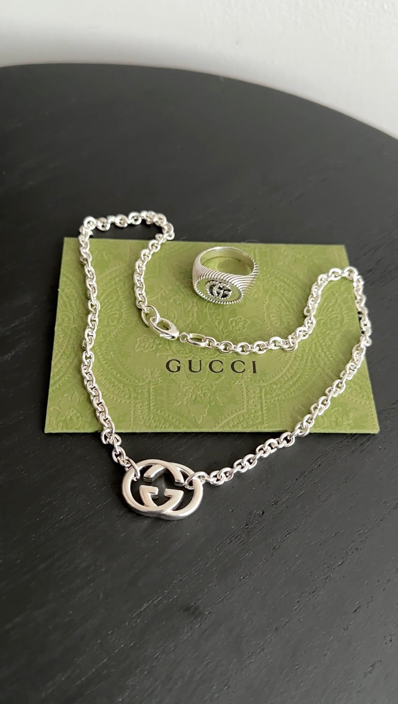 Gucci Sterling Silver GG Signet Ring - USA 9-1/4