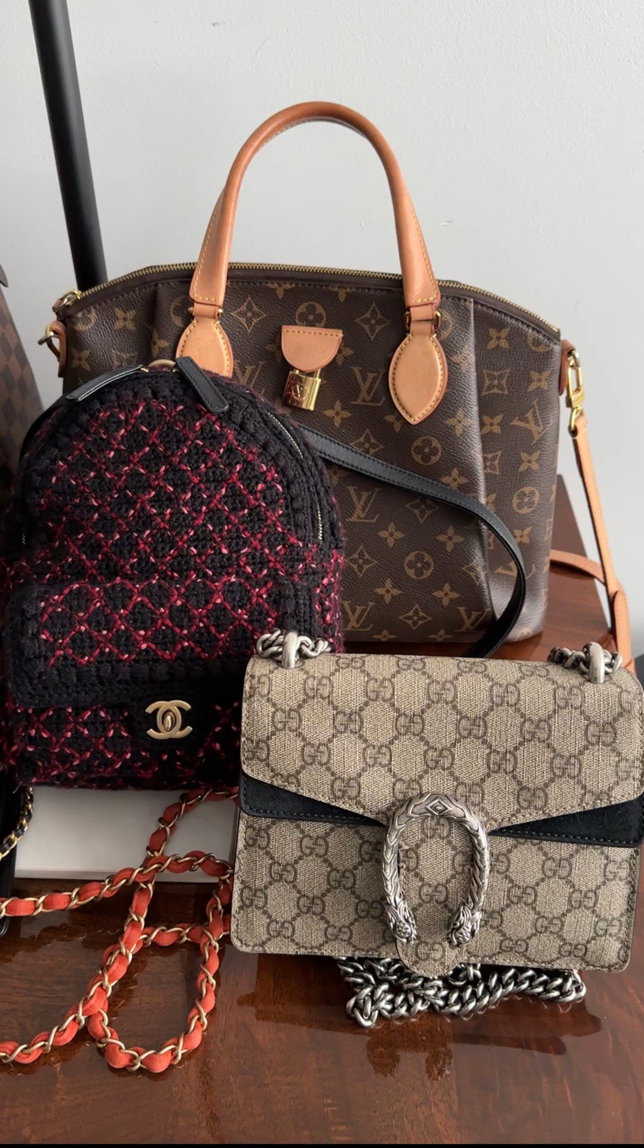 Gucci Monogram Supreme Mini Dionysus Chain Flap Bag
