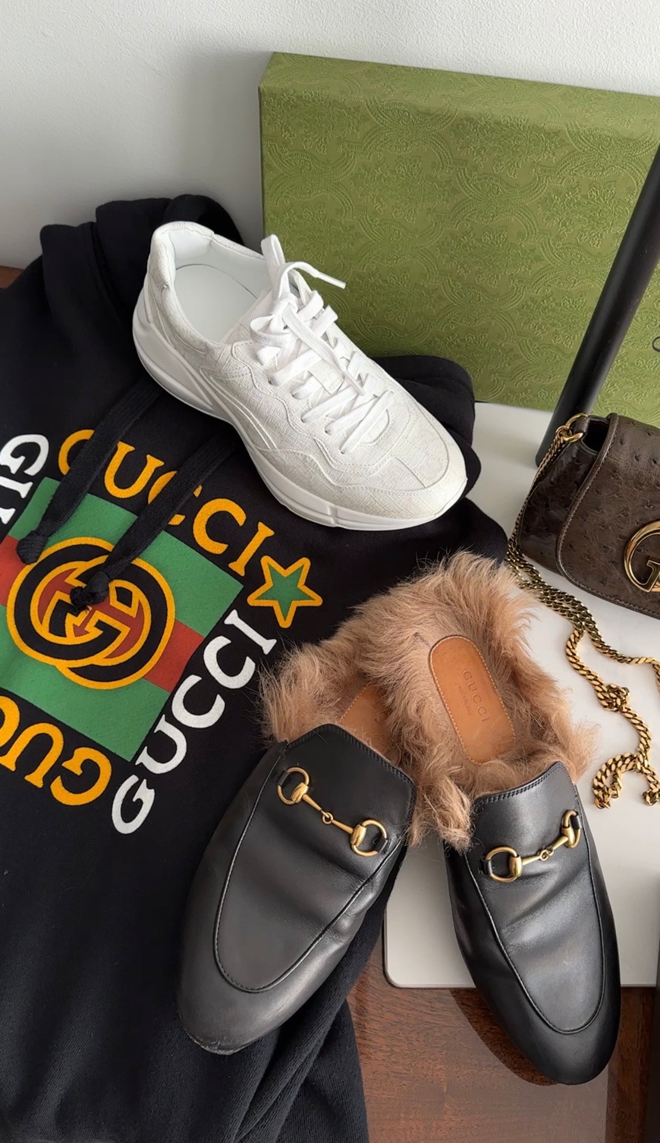 Gucci White Monogram Canvas Rhyton Sneakers - 6