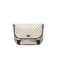 Gucci Beige/Brown GG Canvas and Leather Web Flap Messenger Bag