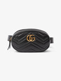Gucci GG Marmont Belt Bag Black Matelasse Leather 85cm / 34"