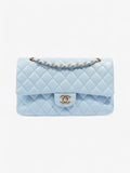 Chanel Classic Double Flap Light Blue Caviar Leather Medium