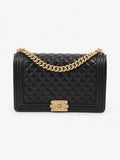Chanel Boy Bag Black Lambskin Leather New Medium