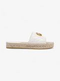 Gucci GG Marmont Espadrille Sandals White / Gold Leather EU 35.5 UK 2.5