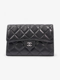 Chanel Classic Flap Wallet Black / Silver Lambskin Leather