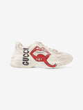 Gucci Rhyton 'Lips' Sneakers Beige  / Red / Black Leather EU 41.5 UK 7.5