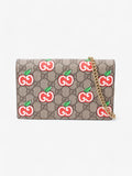 Gucci Monogram Apple Chain Wallet GG Supreme / Red / Green Canvas