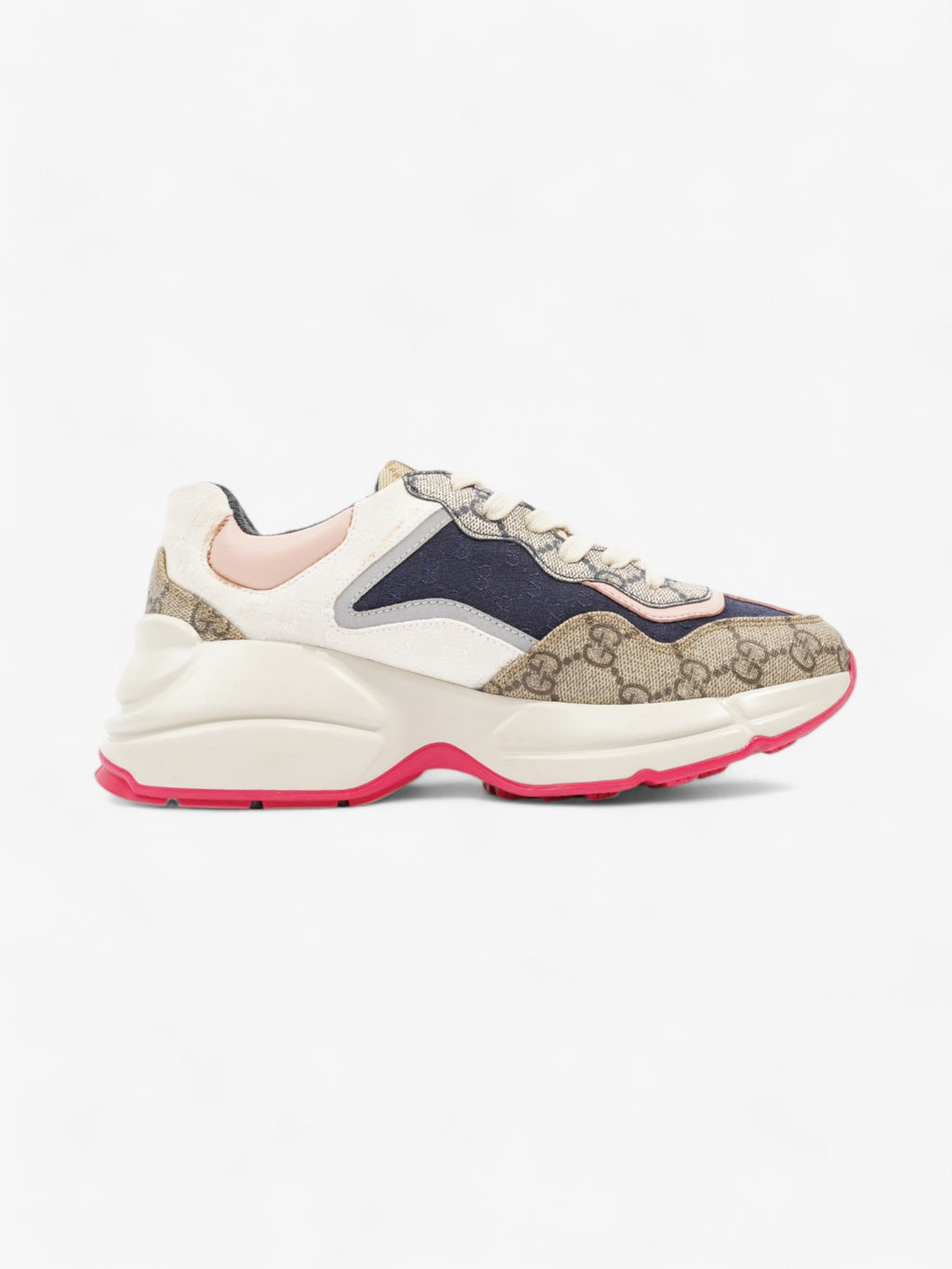 Gucci Rhyton Navy / Beige  / White Canvas EU 36 UK 3
