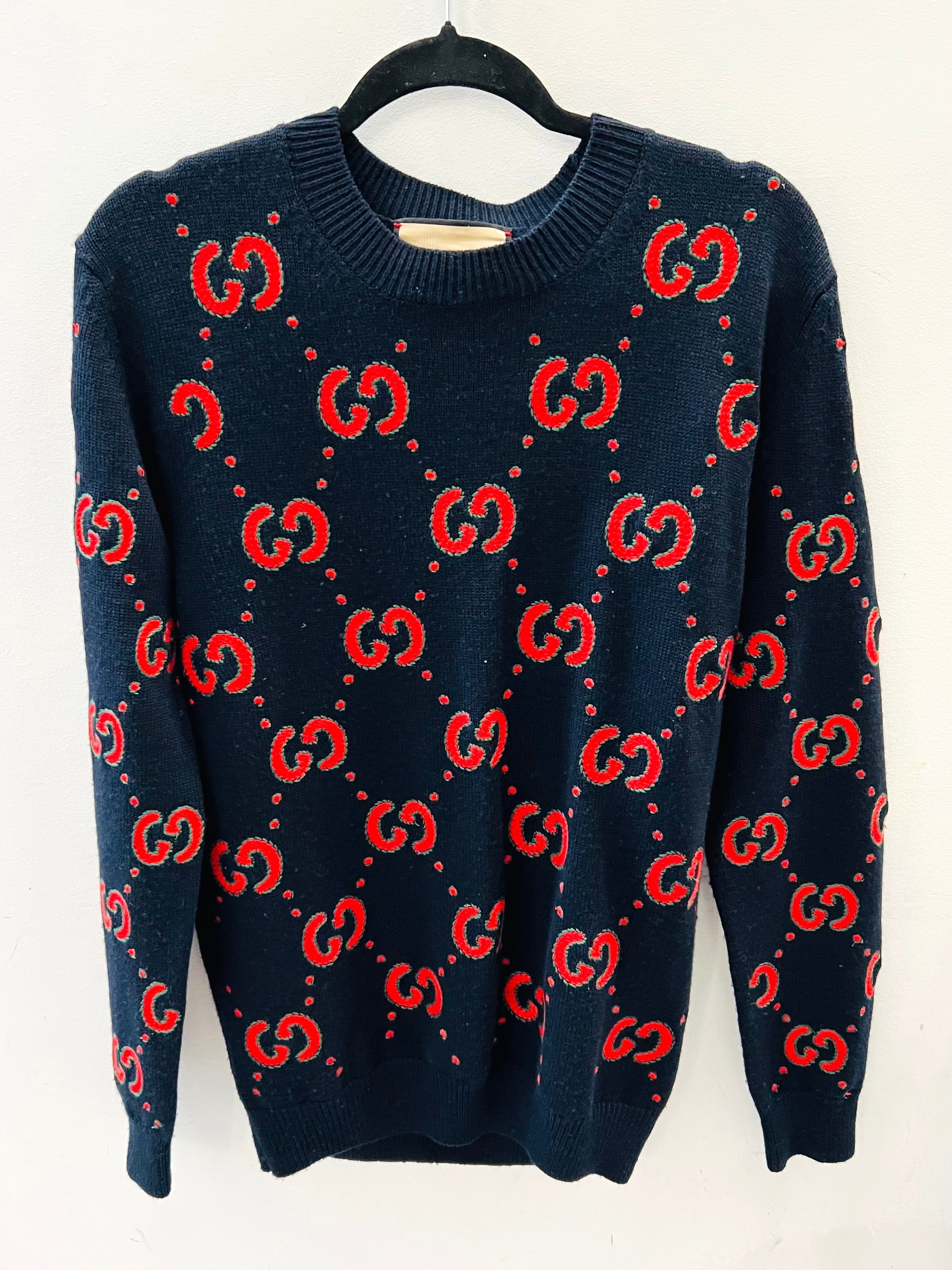 GUCCI ANIMALIUM EMBROIDERY BAT SWEATER