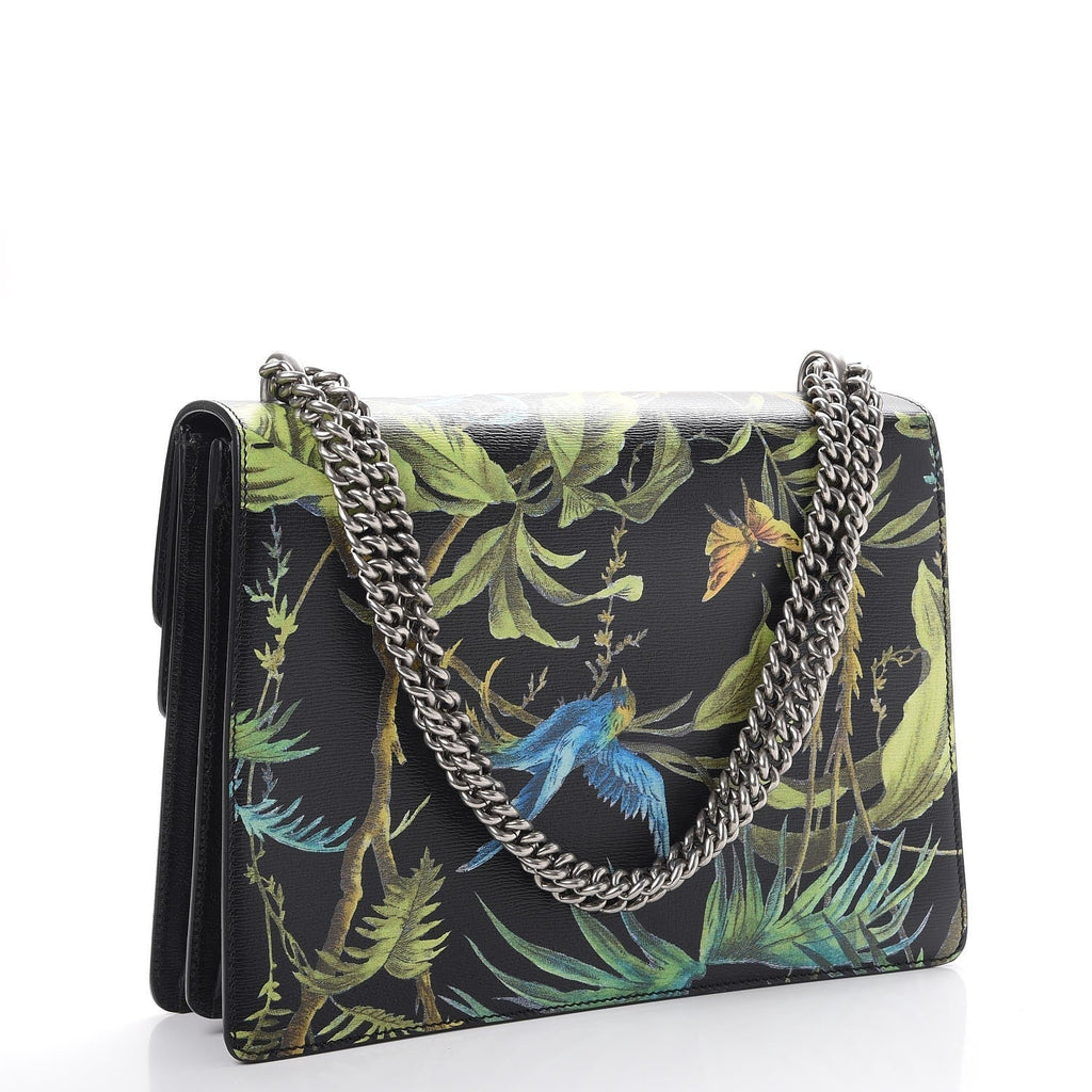GUCCI CALFSKIN TROPICAL PRINT MEDIUM DIONYSUS SHOULDER BAG
