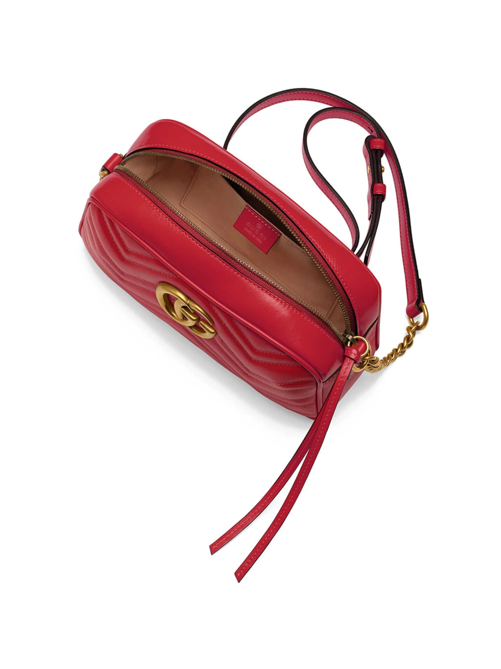 GUCCI GG MARMONT SMALL MATELASSÉ CALFSKIN LEATHER CAMERA BAG