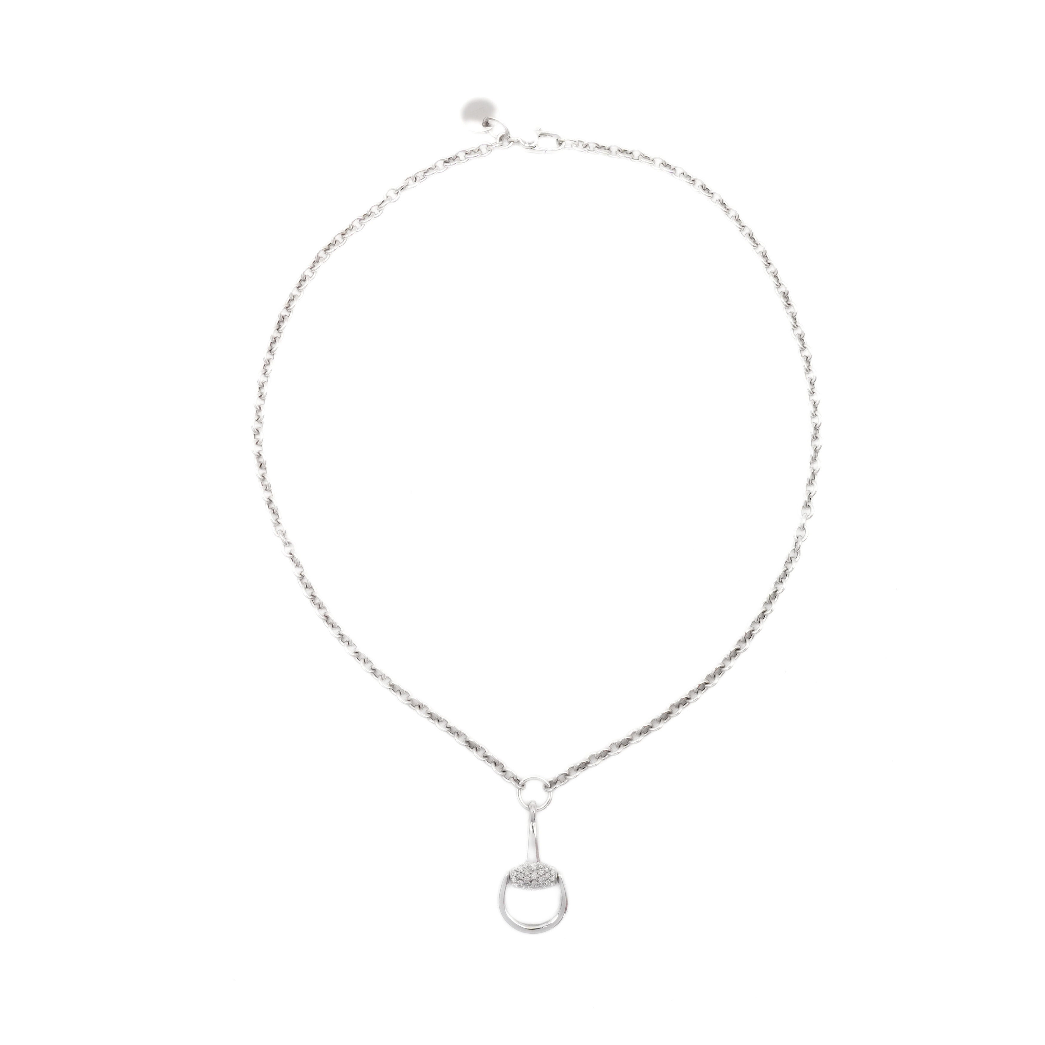 Gucci 'Pavé Horsebit' Pendant Necklace
