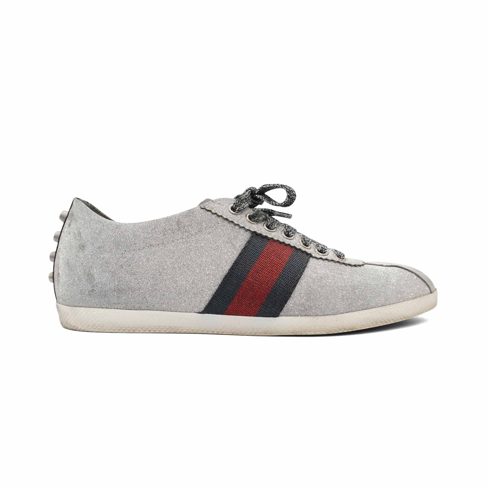 Gucci 'Bambi Web Glitter' Sneakers - Women's 39.5