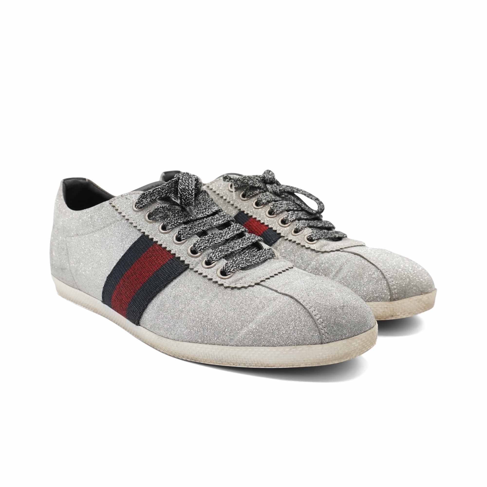 Gucci 'Bambi Web Glitter' Sneakers - Women's 39.5