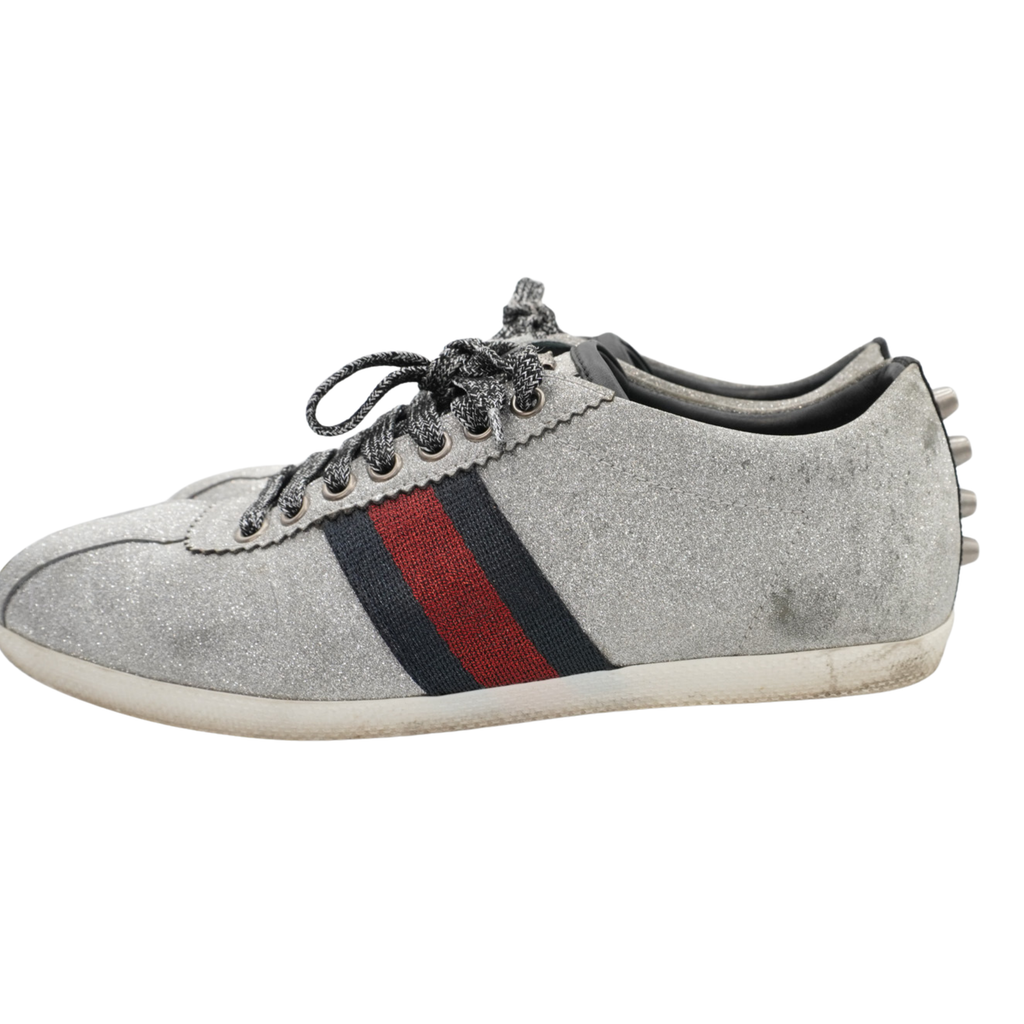 Gucci 'Bambi Web Glitter' Sneakers - Women's 39.5