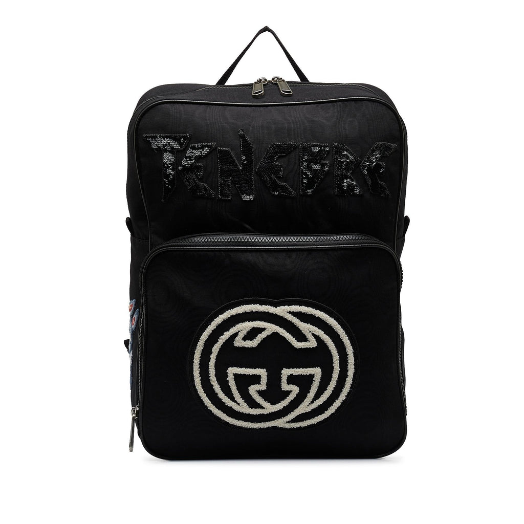 Gucci 80's Patch Tenebre GG Nylon Backpack (SHG-fOclzO)