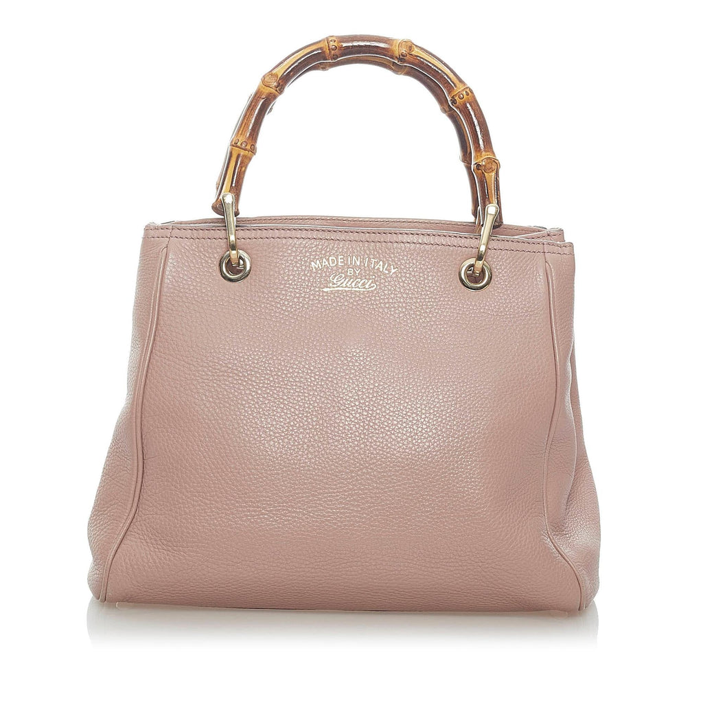 Gucci Bamboo Shopper Leather Satchel (SHG-34682)