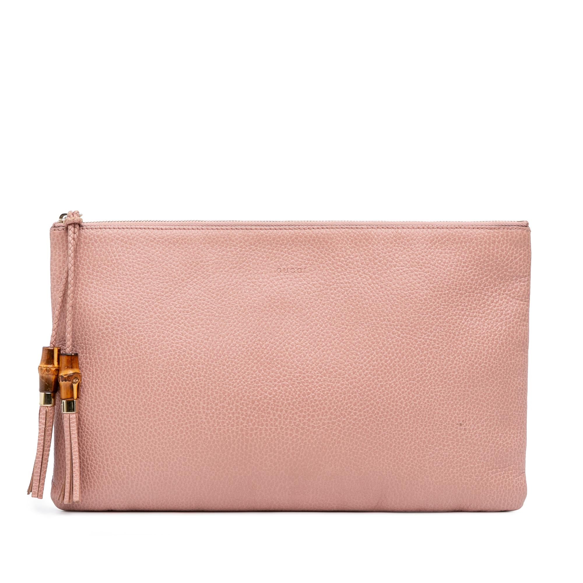 Gucci Bamboo Tassel Leather Clutch