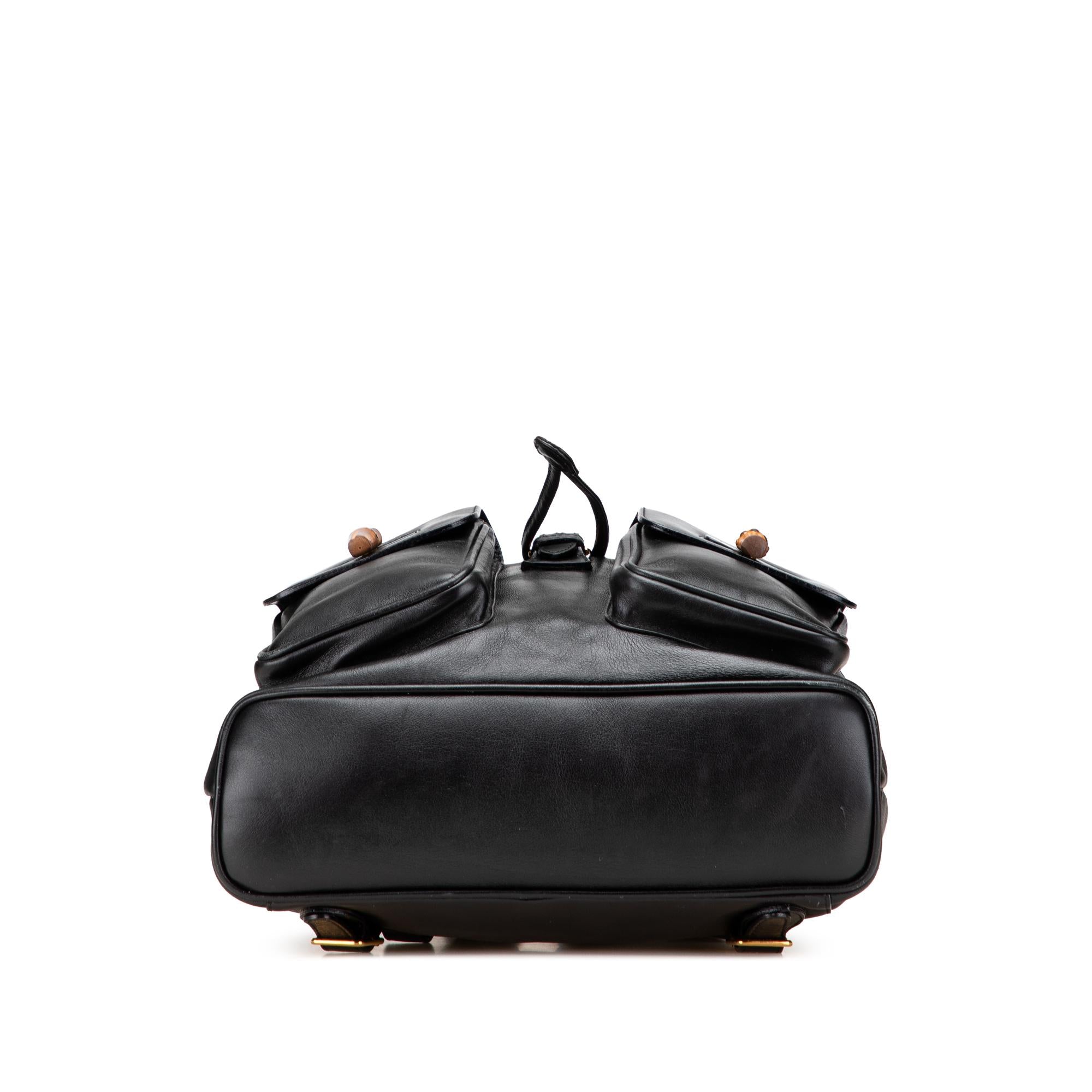 Gucci Calfskin Bamboo Drawstring Backpack