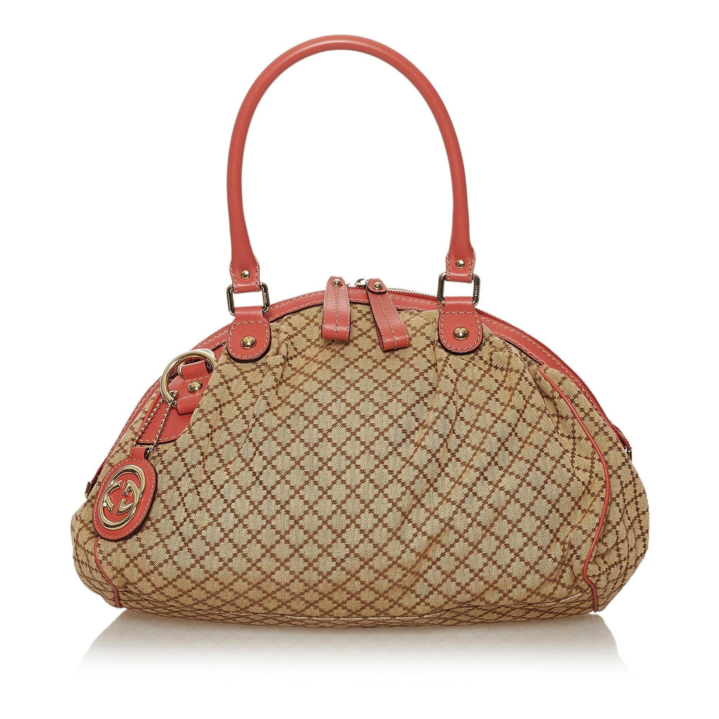Gucci Diamante Sukey Canvas Satchel (SHG-28357)