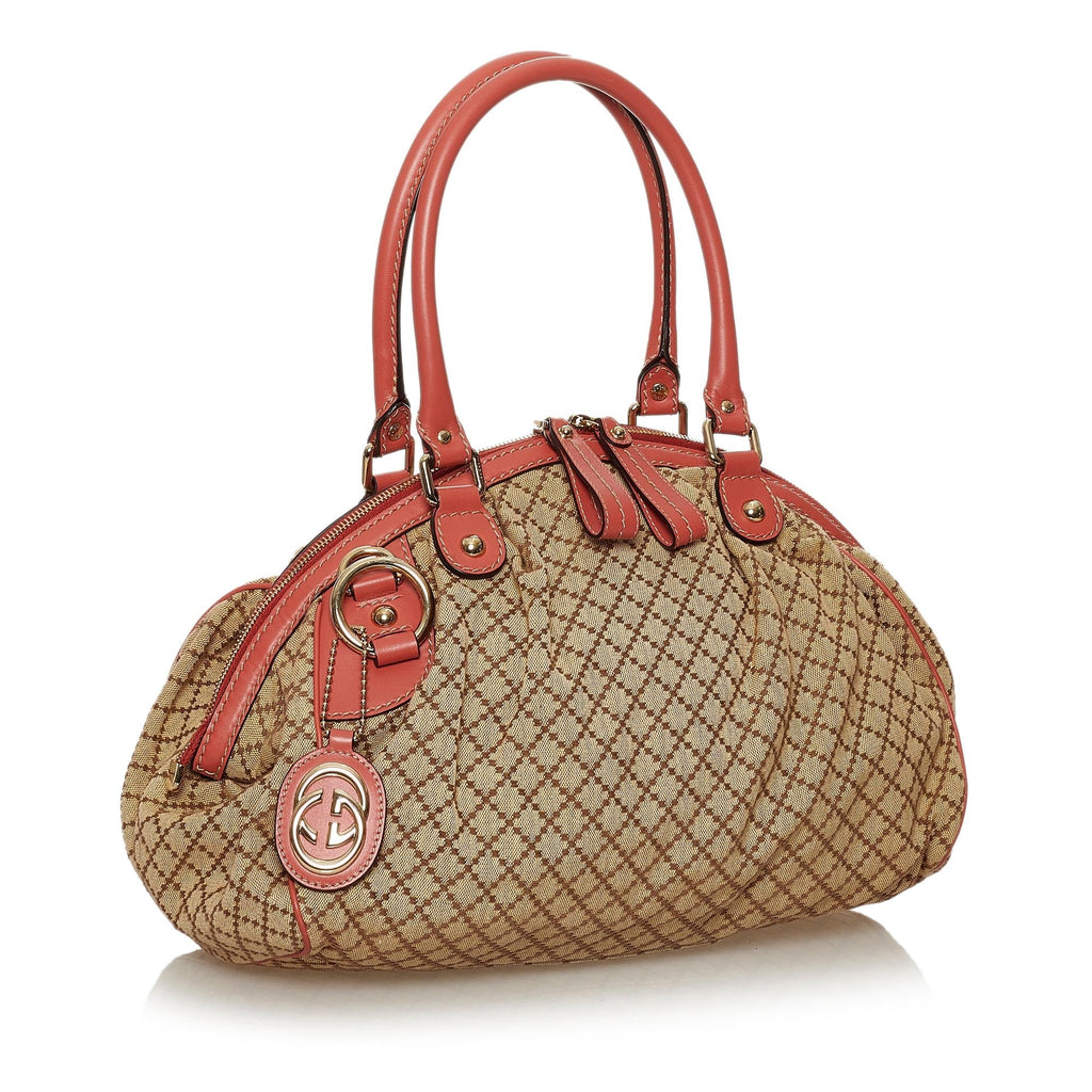 Gucci Diamante Sukey Canvas Satchel (SHG-28357)