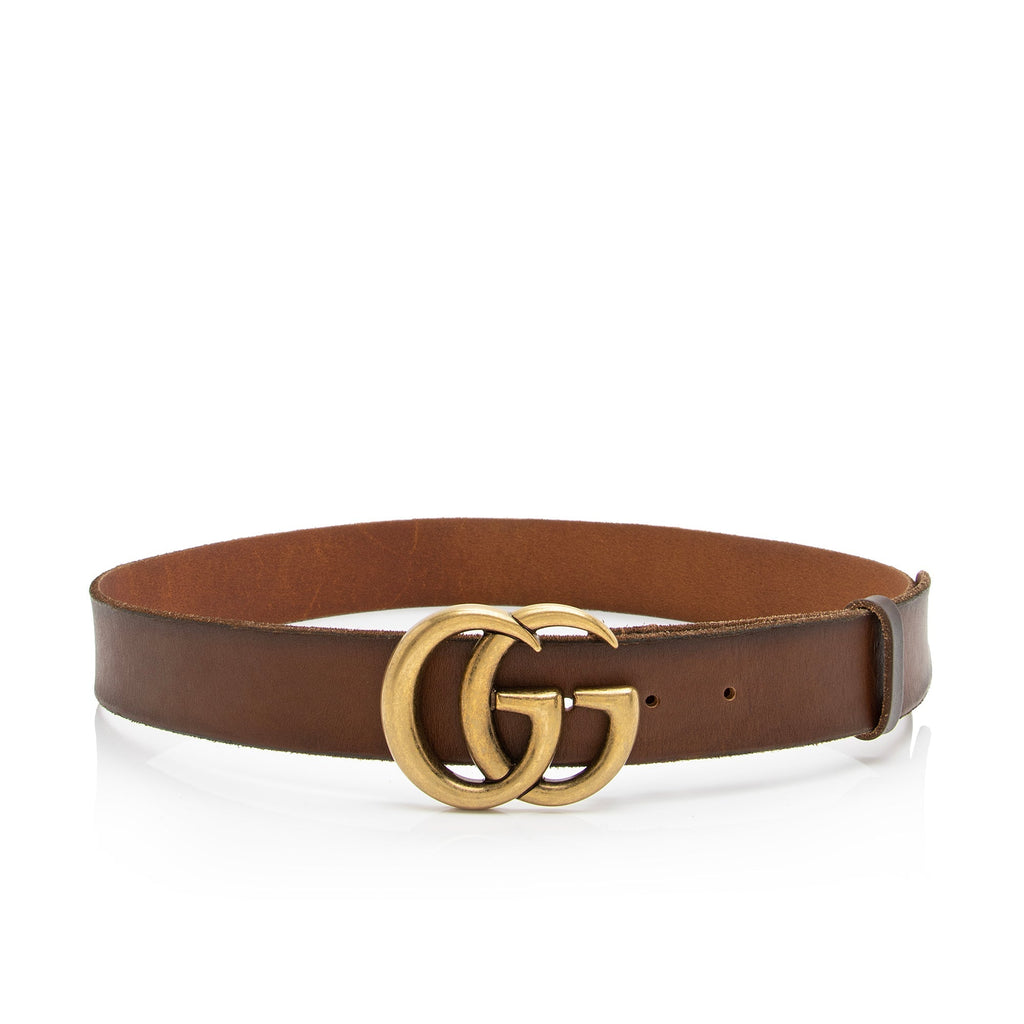 Gucci Distressed Leather GG Marmont Belt - Size 36 / 90 (SHF-23272)