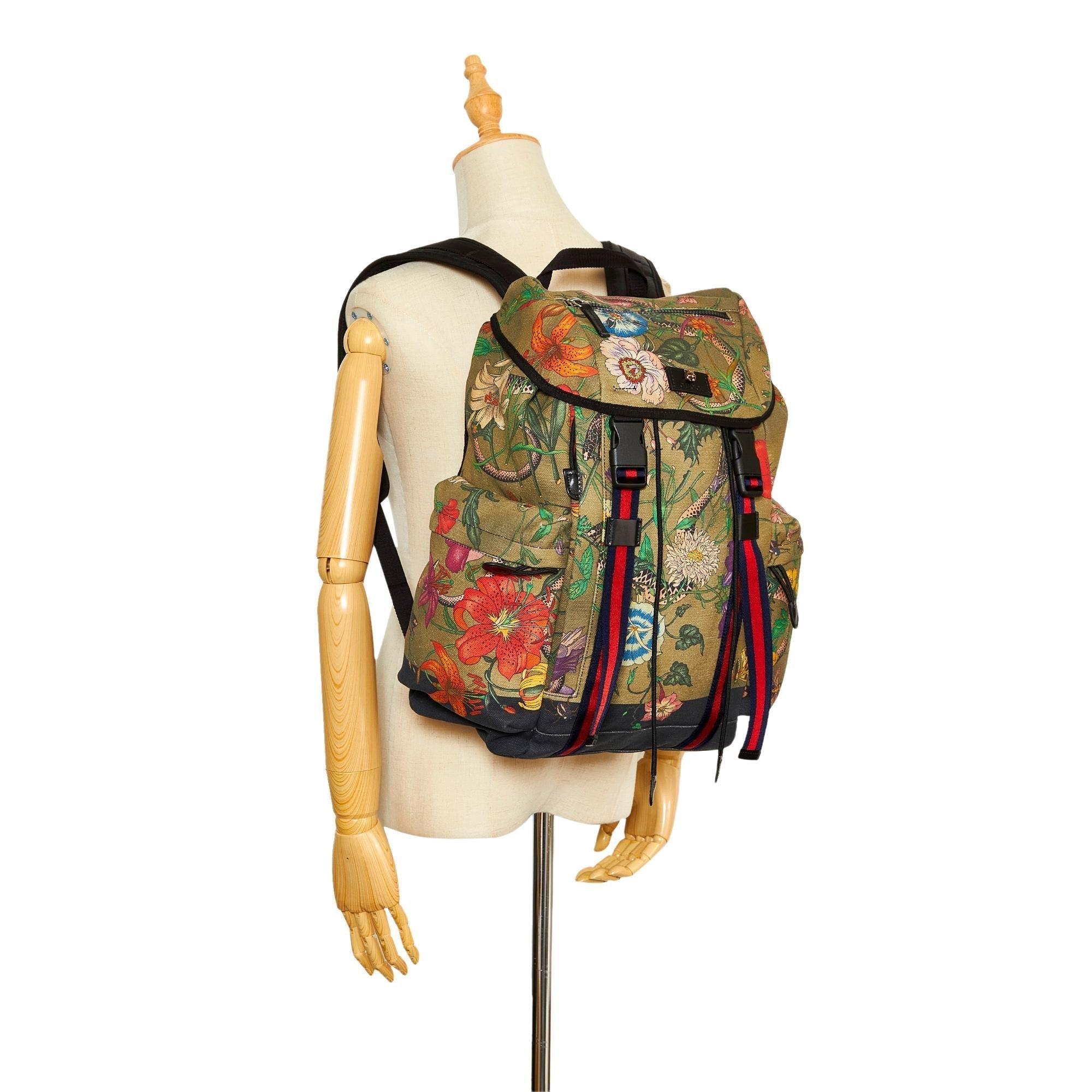 Gucci Flora Snake Techpack Backpack (SHG-C67crI)