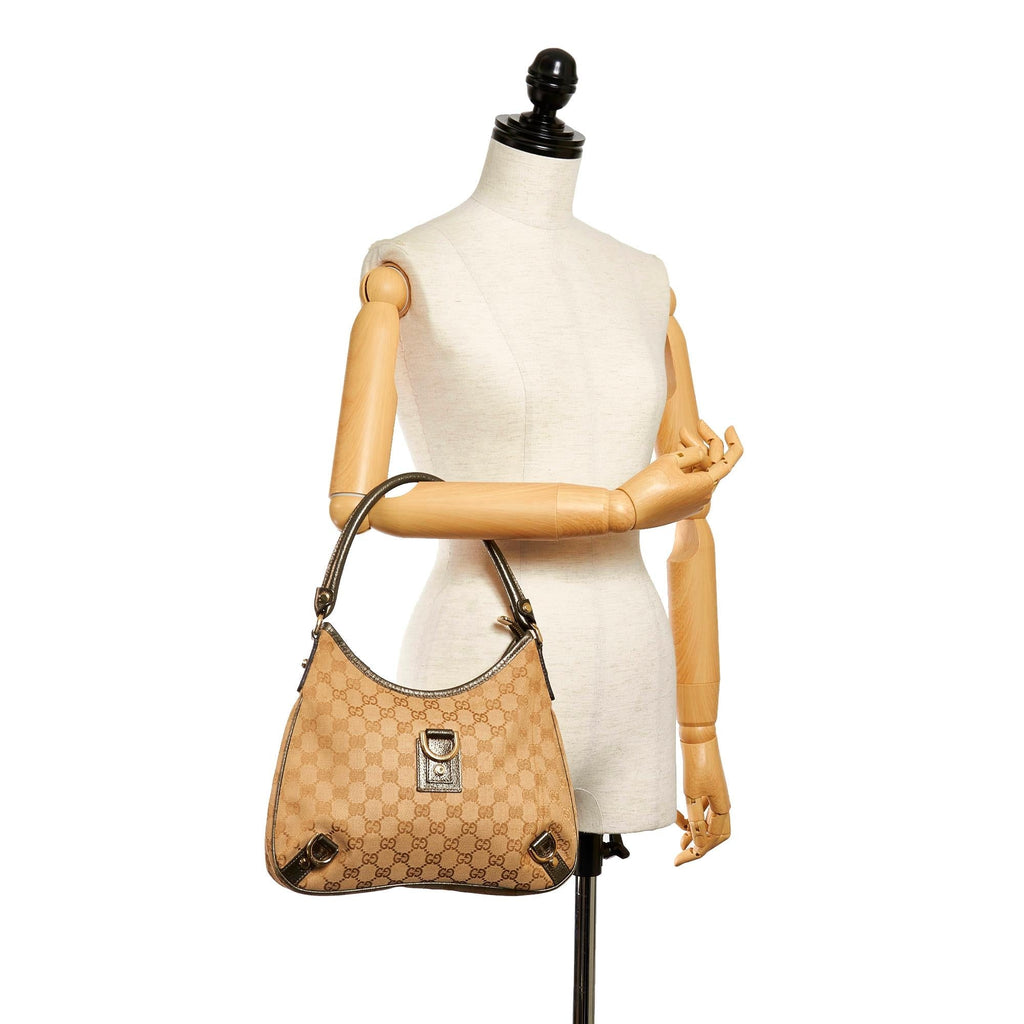 Gucci GG Canvas Abbey D-Ring Shoulder Bag (SHG-29053)