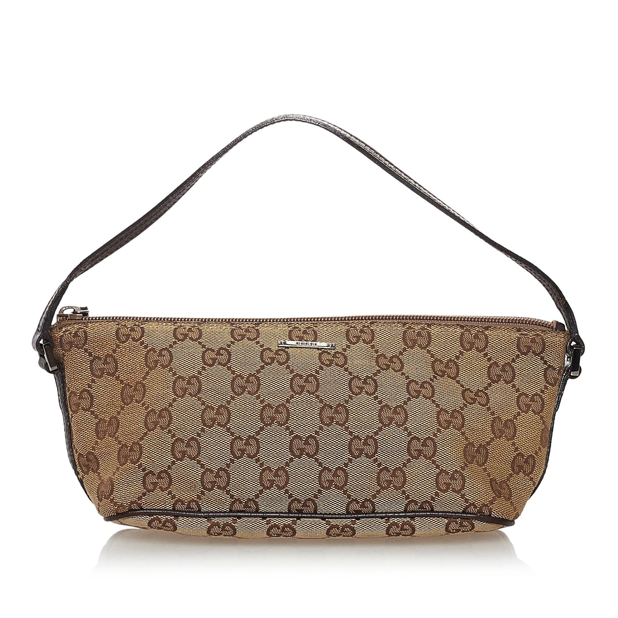 Gucci GG Canvas Boat Baguette (SHG-32204)